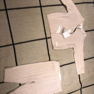 Burberry Kids Pink Cable Knit Matching Set